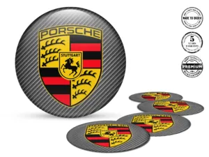 Porsche Wheel Decal Style Racing Silicone Badges